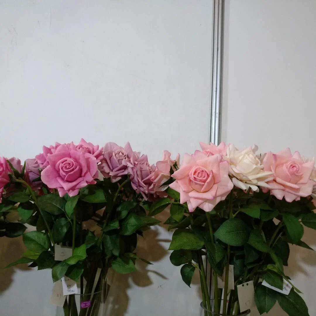 FCP1303 Lifelike single Real touch latex artificial rose flowers for sale