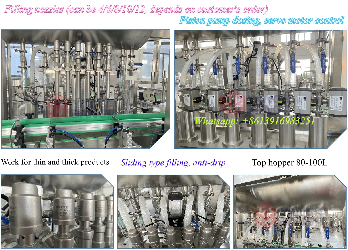 Automatic Servo Motor Piston Pump Yogurt Filling Machine Bottle Yogurt Milk Filling and Production Machine Line