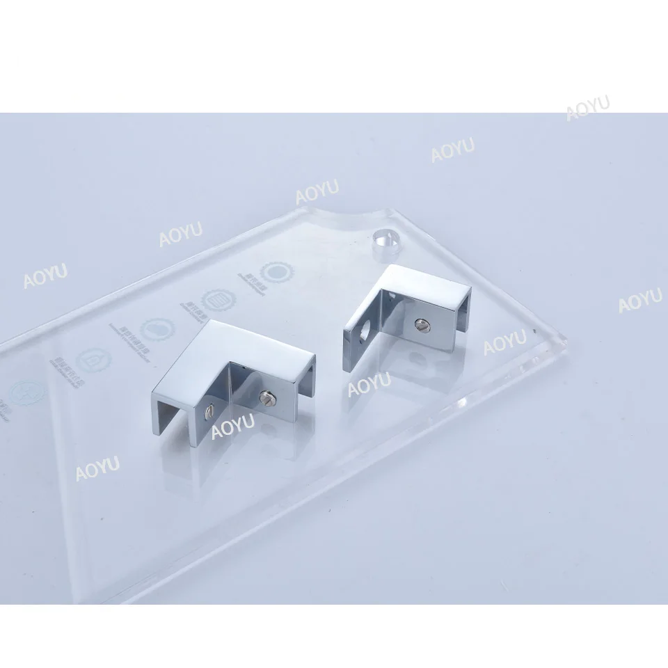 Aoyu Solid stainless steel single hole mirror polishing surface right Angle 90 degree Angle sleeve glass clip