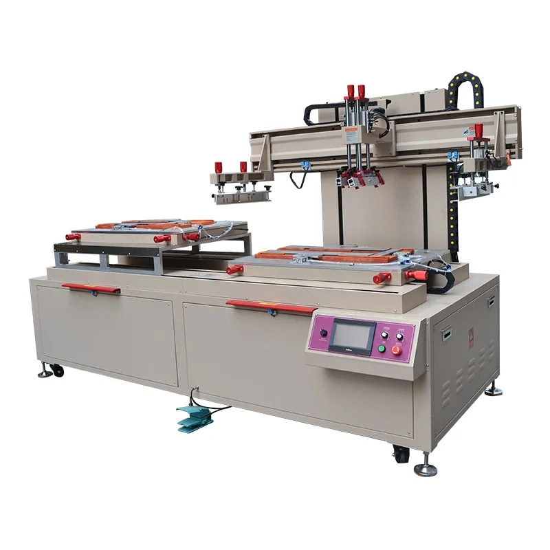 Large printing  size automatic flat  treadmill screen printing machine plastic plate board screen printer