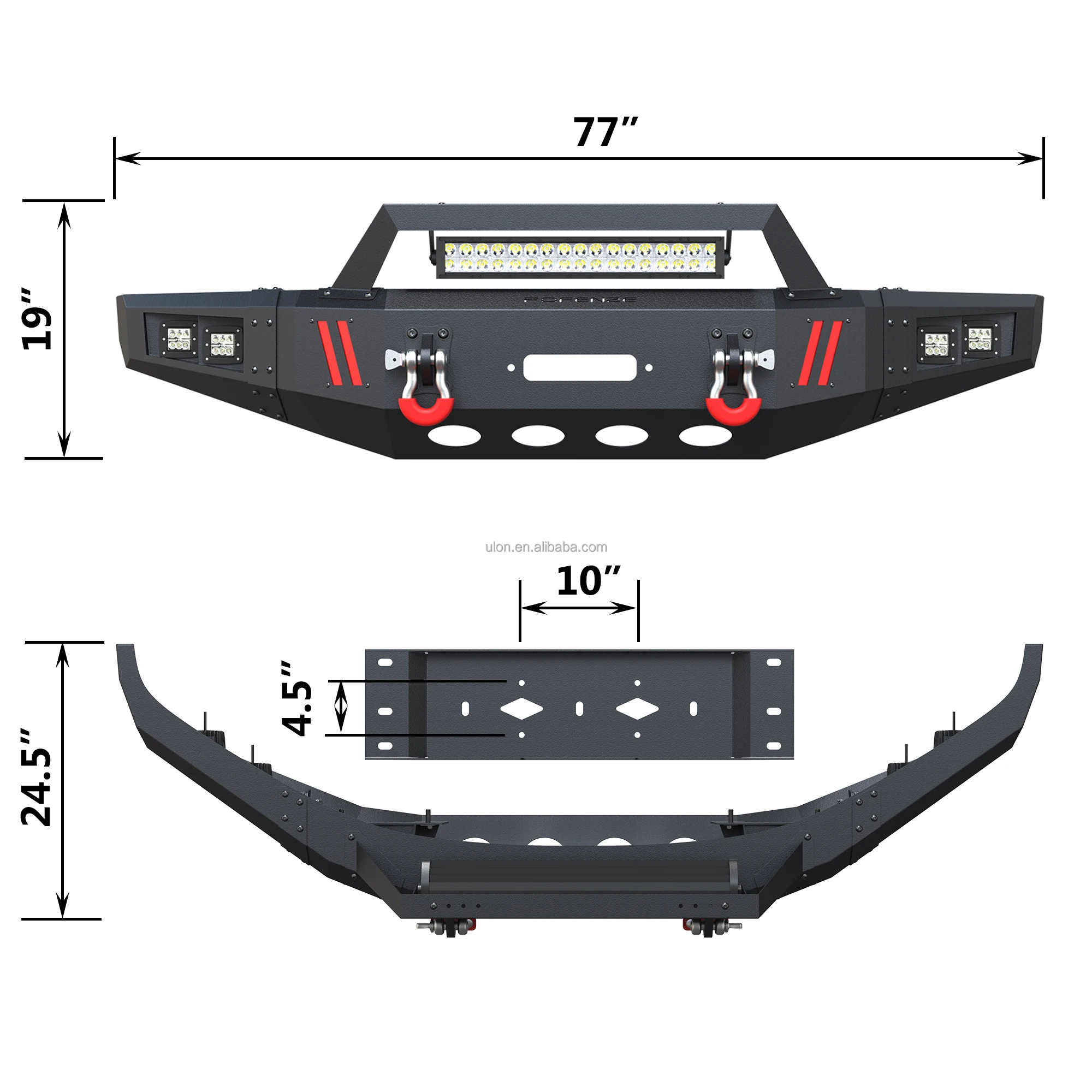 Hot Sell F-150 Truck Bumper Full Width Front Bumper and Rear Bumper Combo fit 2015-2017 Ford F150 (Excluding Raptor)