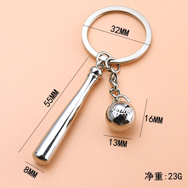 Hot Japan Baseball Game Keychain Metal Baseball Bat Shot Qatar Baseball Sports Gift