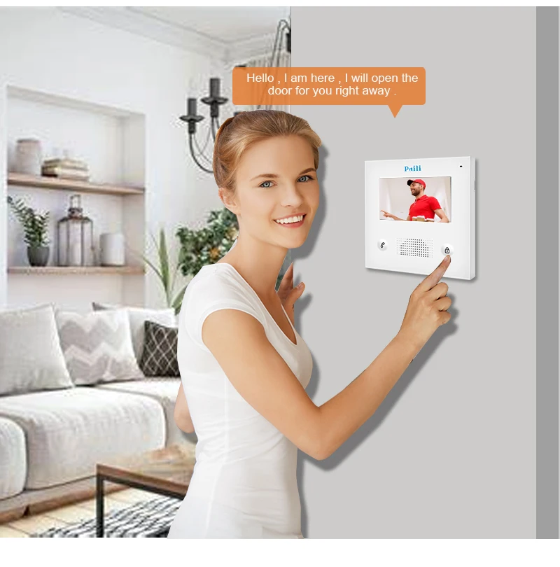 Home Inside  Video Portero Intercom With Doorbell, Interphone Sans 2 Wire Intercom Kit Commax Video Door