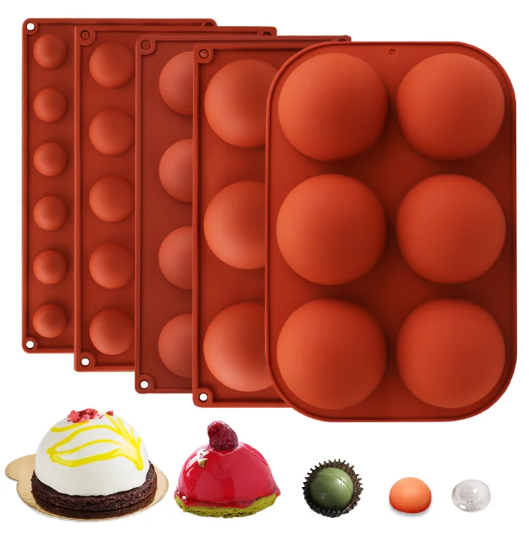 Заводская силиконовая антипригарная форма с 6 отверстиями полукруглая шариковая чашка для выпечки тортов конфет пудинга формы шоколада