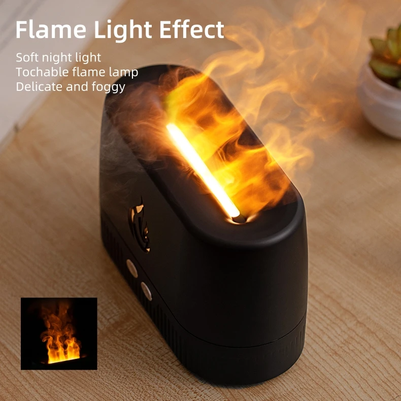 Best Sellers Flame Humidifier Diffuser 200Ml 3 In 1 Cool Mist Smart Home Ultrasonic Fire Flame Aroma Diffuser
