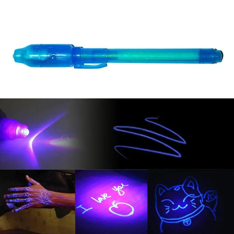 2/4/8/14pcs UV Light Pen Invisible Magic Pencil Secret Fluorescent Pen for Writing Pad Kids Child Drawing Painting Board