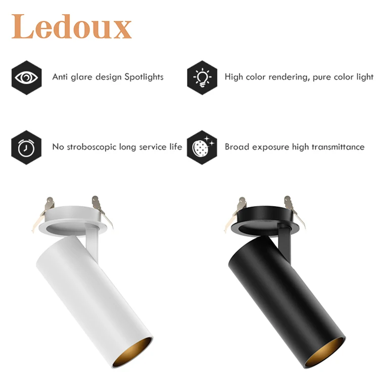 LEDOUX Focus Rail Light Adjustable Dimmable Spotlight Home Art Gallery 10W 15W LED Track Light