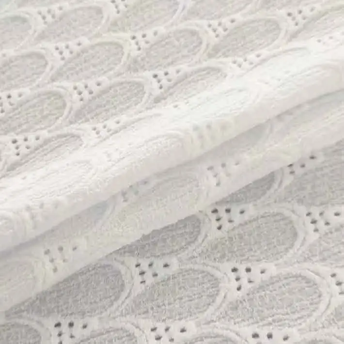 New Style White 95% Recycled Polyester 5% Spandex Jacquard Elastic Warp Knitted Mesh Fabric For Wedding