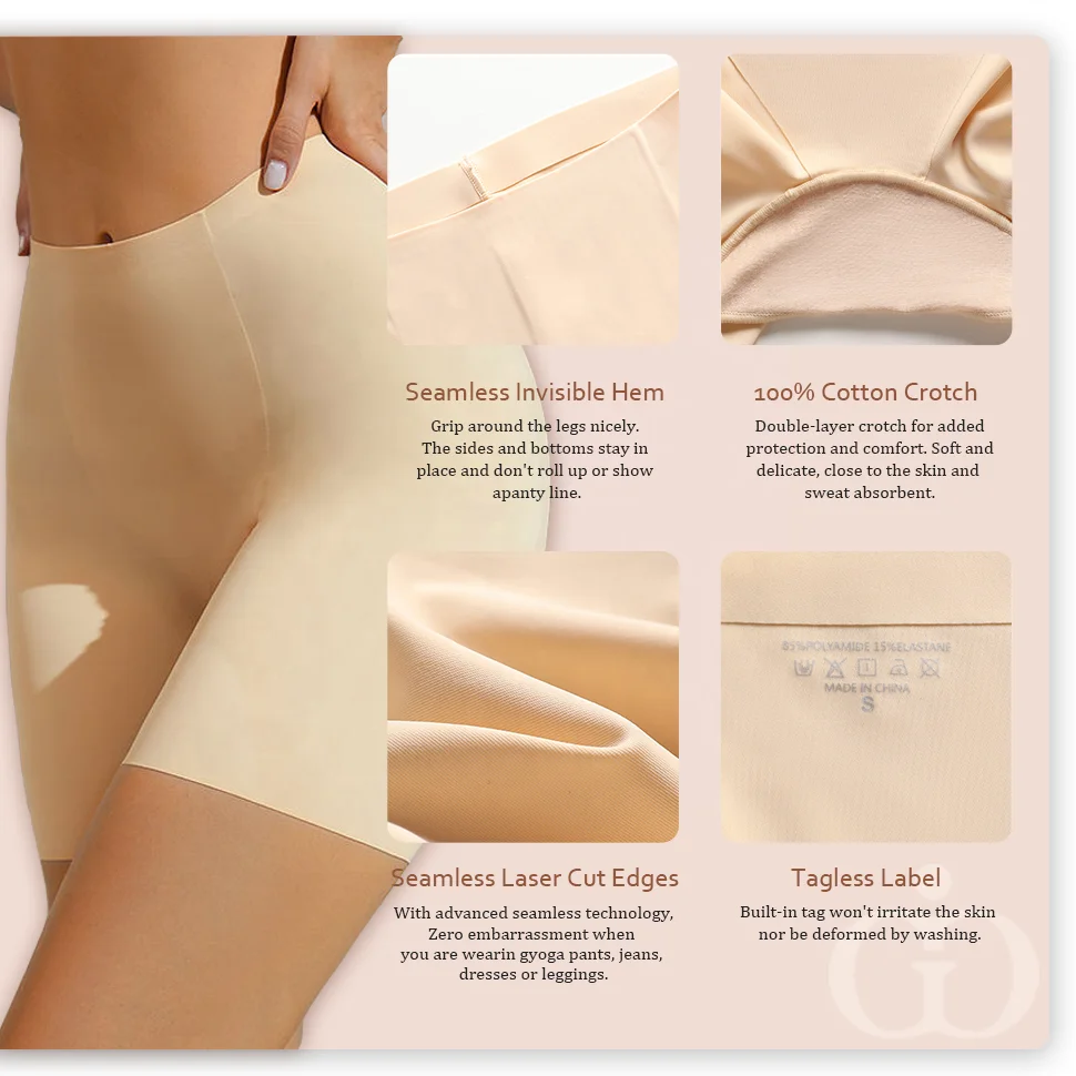 Custom Logo High Waist Boyshorts Breathable Women Boxers Underwear Pure Cotton Crotch Seamless Ladies Boxer Panties