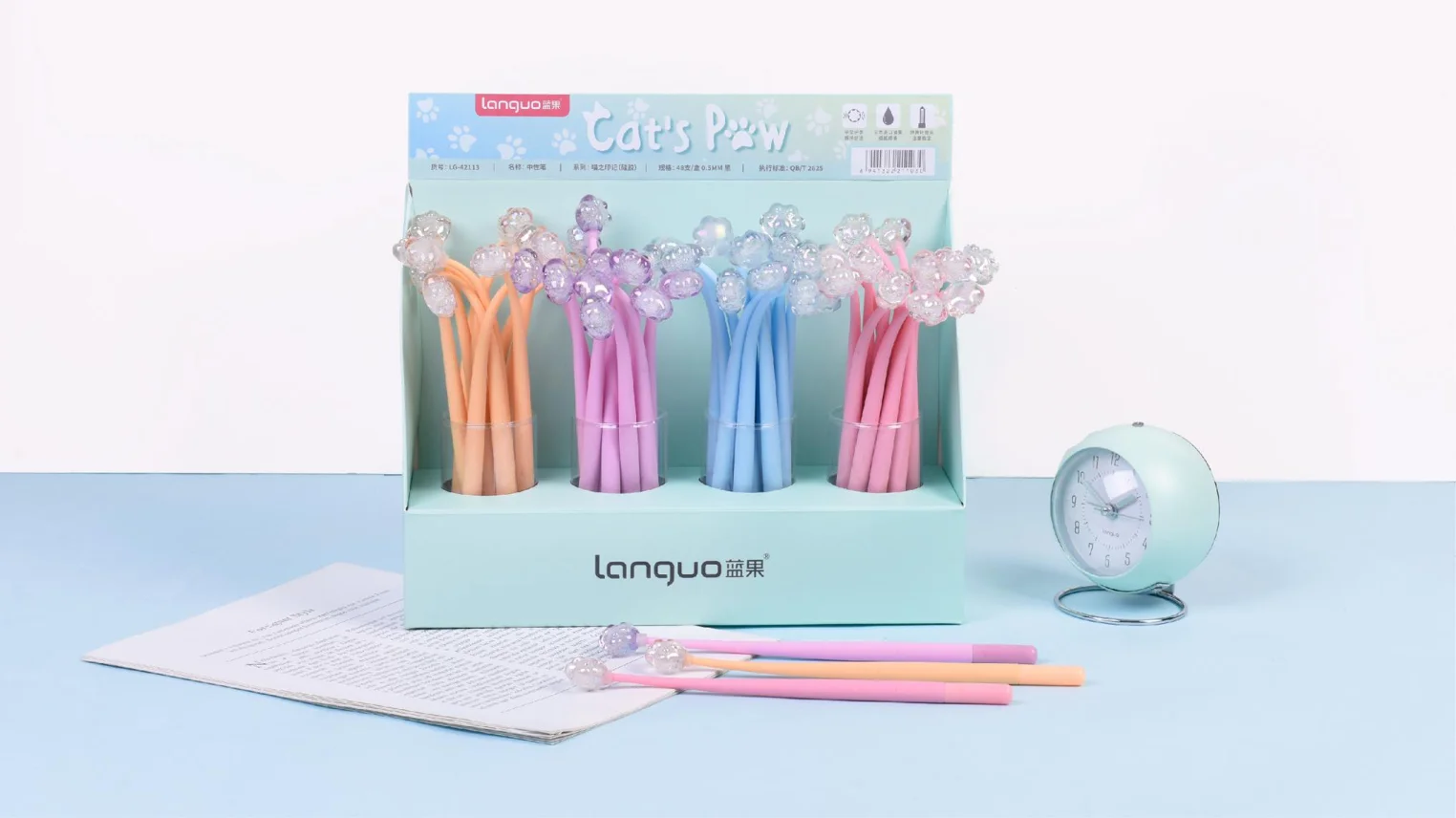 Симпатичные животные кошка лапой силиконовые нейтральный набор гелевых ручек Languo уникальные дизайн модный студент письменный стол/гелевых