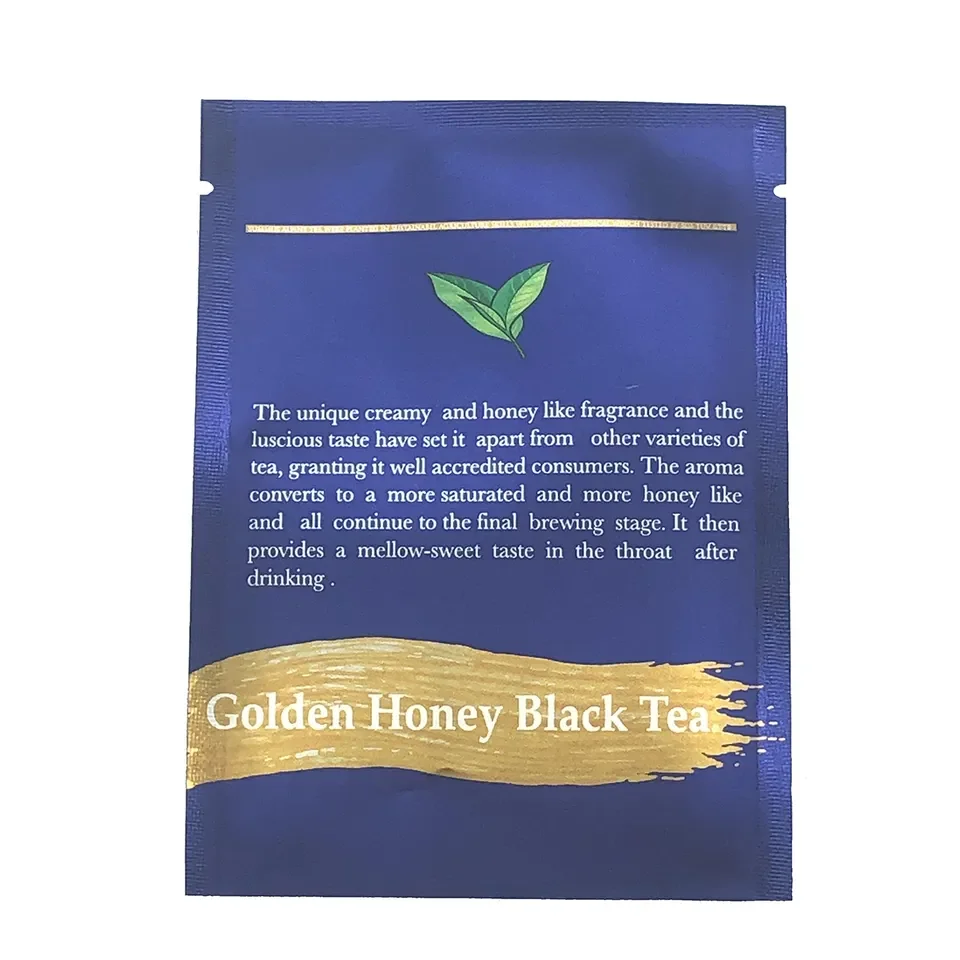 Custom mylar bags printing 3-side heat seal tea bag small pouch coffee sachet packaging