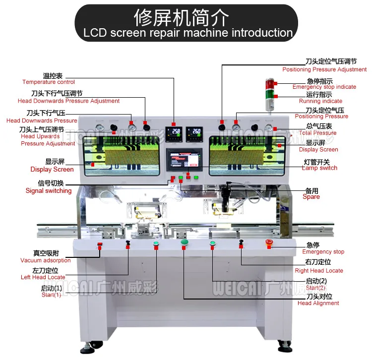CR-880DH hot press machine with double cutter head 2k 4k screen cof bonding machine for LCD LED screen panel repair