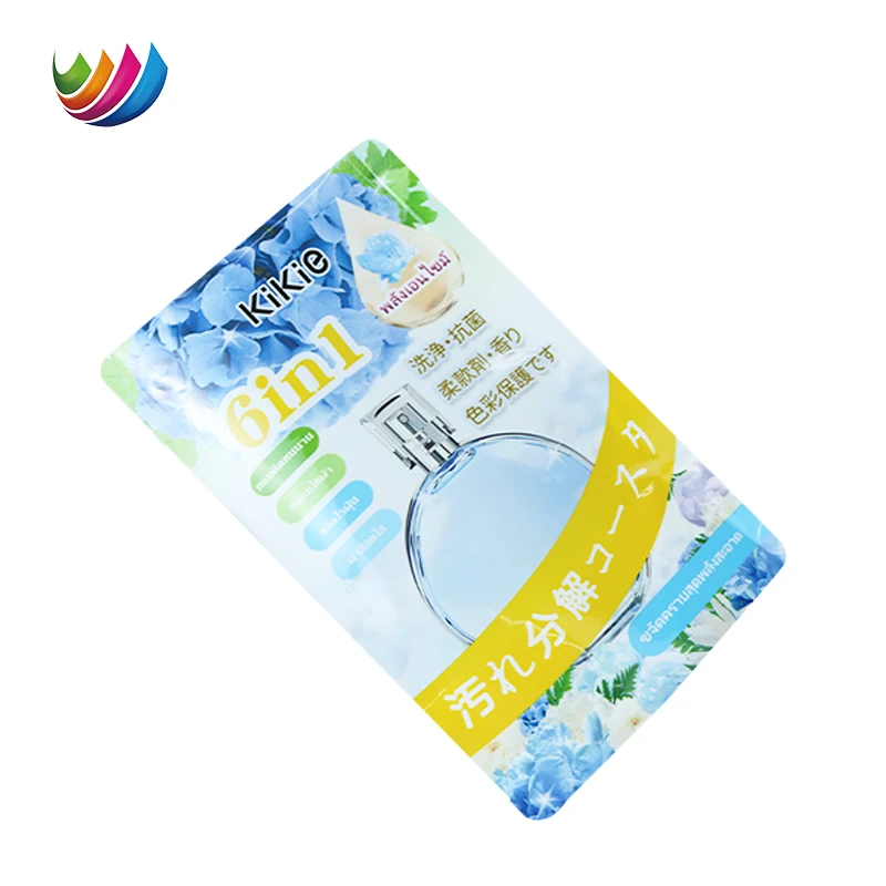 Custom Printed Plastic Detergents Stand Up Fabric Softener Laundry Detergent Laundry Care Solution Package Bag