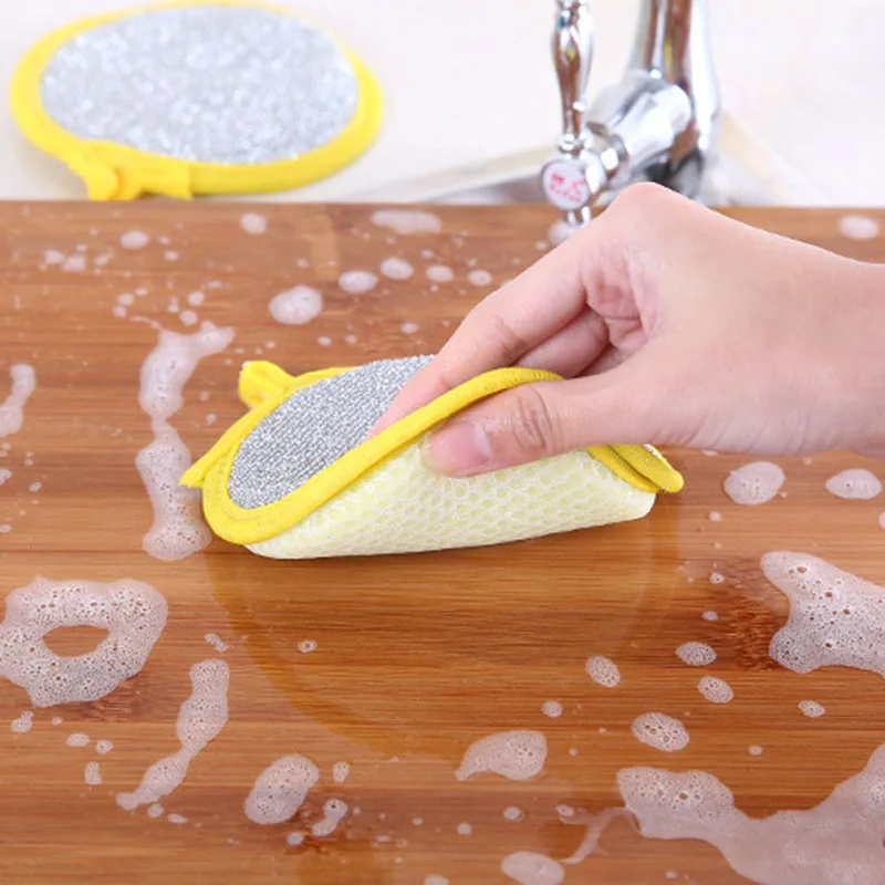 Wholesale Magic Double-sided Kitchen Dish Washing Cleaning Sponge Round Sponge Pads