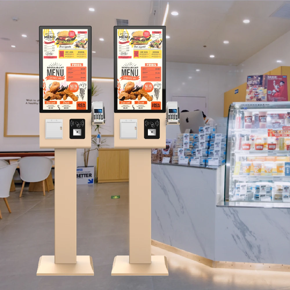 Fast Food 21.5/23.8 Inch Self Service Touch Screen Digital Restaurant Self Ordering Payment Kiosk for Chain Store/Restaurant