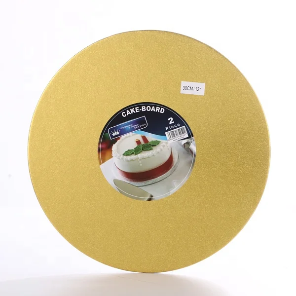 
Golden square shape scalloped cake Boards foil paper with handle 