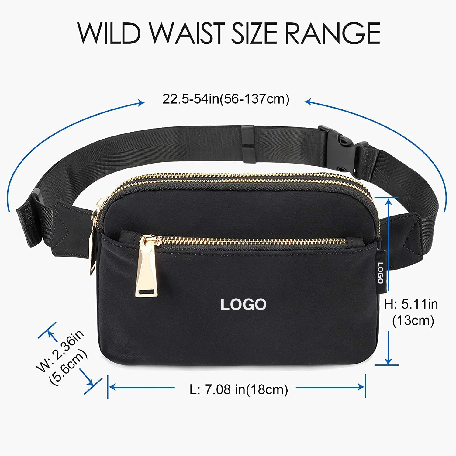 Custom belt bags supplier fashion women and men multi-funtional unisex outdoor fitness waterproof sports waist bag