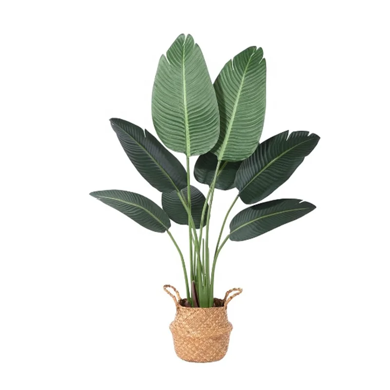 Haihong artificial plant decoration artificial strelitzia banana palm travelers bird of paradise palm for coffee shop home deco
