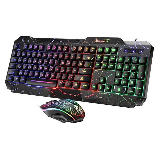D620  USB Wired Gaming Backlit Keyboard Mouse Set Combo With 3 Backlight Gaming Keyboard Mouse Combo