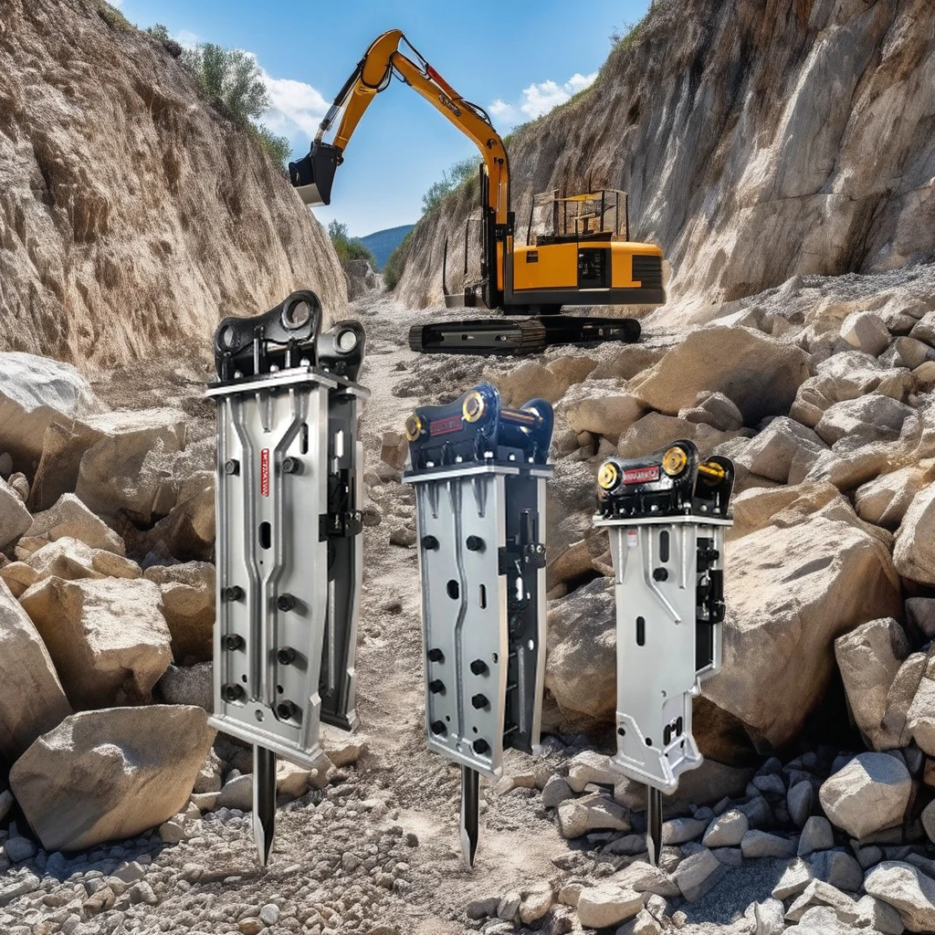 Concrete Breaking Stone Rock Suitable 135mm Chisel Diameter 18t-26t Excavator Attachments Hydraulic Rock Breaker Jack Hammer