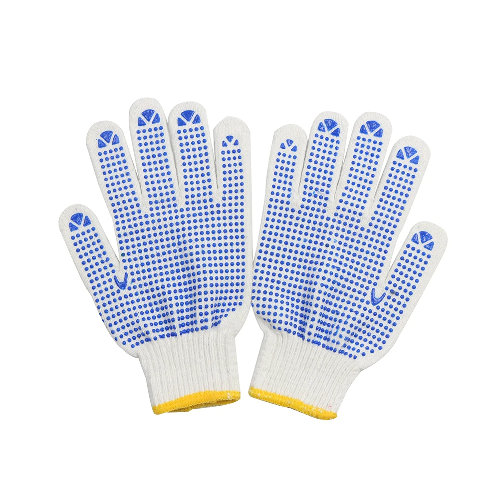 Colorful Cotton Knitted Safety Gloves PVC Dotted Protective Cotton Gloves for Women