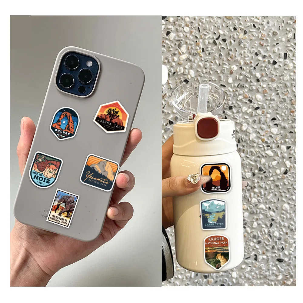 ZY3152X 50Pcs Cartoon Natural Park Scrapbook Graffiti DIY Stickers Decorative Guitar Laptop Luggage Vinyl Waterproof Stickers