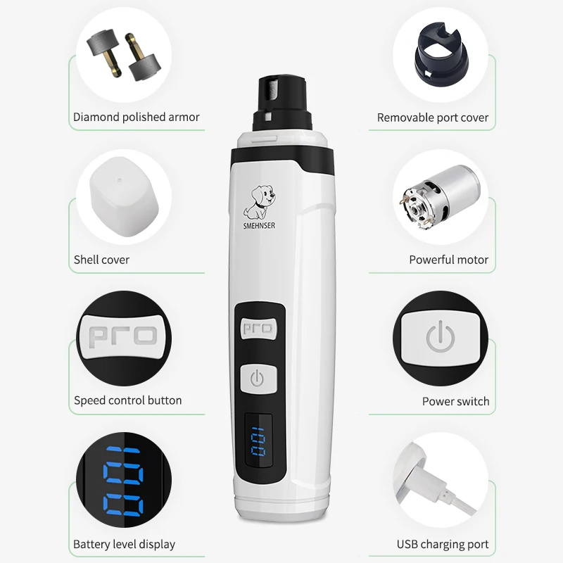 Manufacturers Spot Best seller Pet Cat And Dog Nail Polisher LCD Electric Nail Polisher