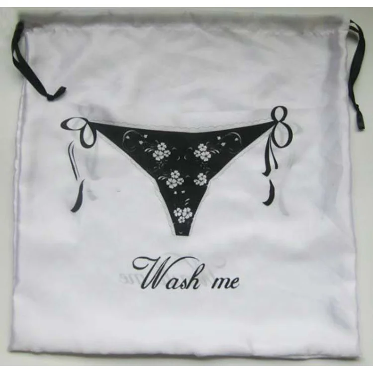 Heat Transfer Beautiful Drawstring Satin Lingerie Bag