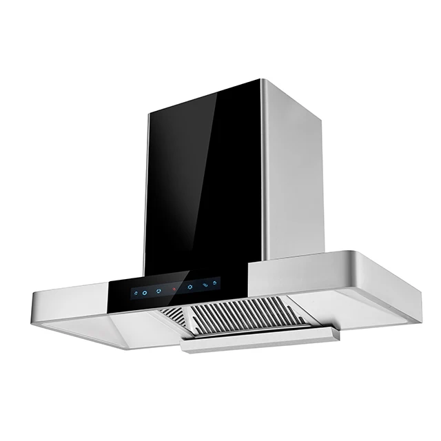 The factory sells hot styles kitchen hood exhaust fan Smoke heavily t shape auto clean range hood kitchen chimney hood