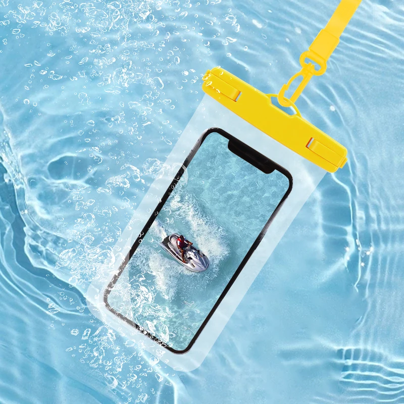 Free Sample Hot Sales Ins Wholesale Transparent Style Waterproof Cell Phone Bag Pouch Case with Lanyard for Outdoor