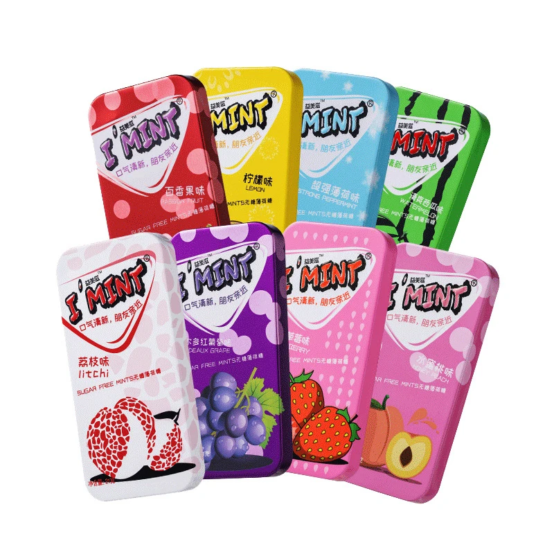 IMINT Sugar free Mint Candy colorful fruit mint chewing gum fresh breath social dating healthy exotic sour hard candy 21g
