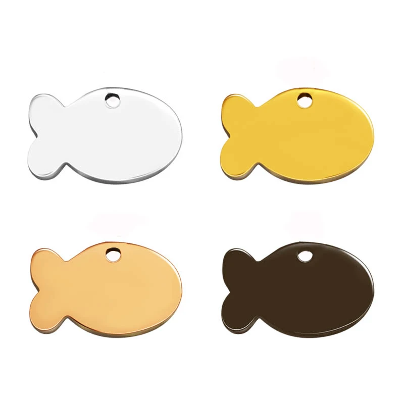 Customized Personalized Fish Shaped Pet Tags Blank Stainless Steel Engraved Name ID Collar Labels Pet Tags Quality Blank Dog Tag