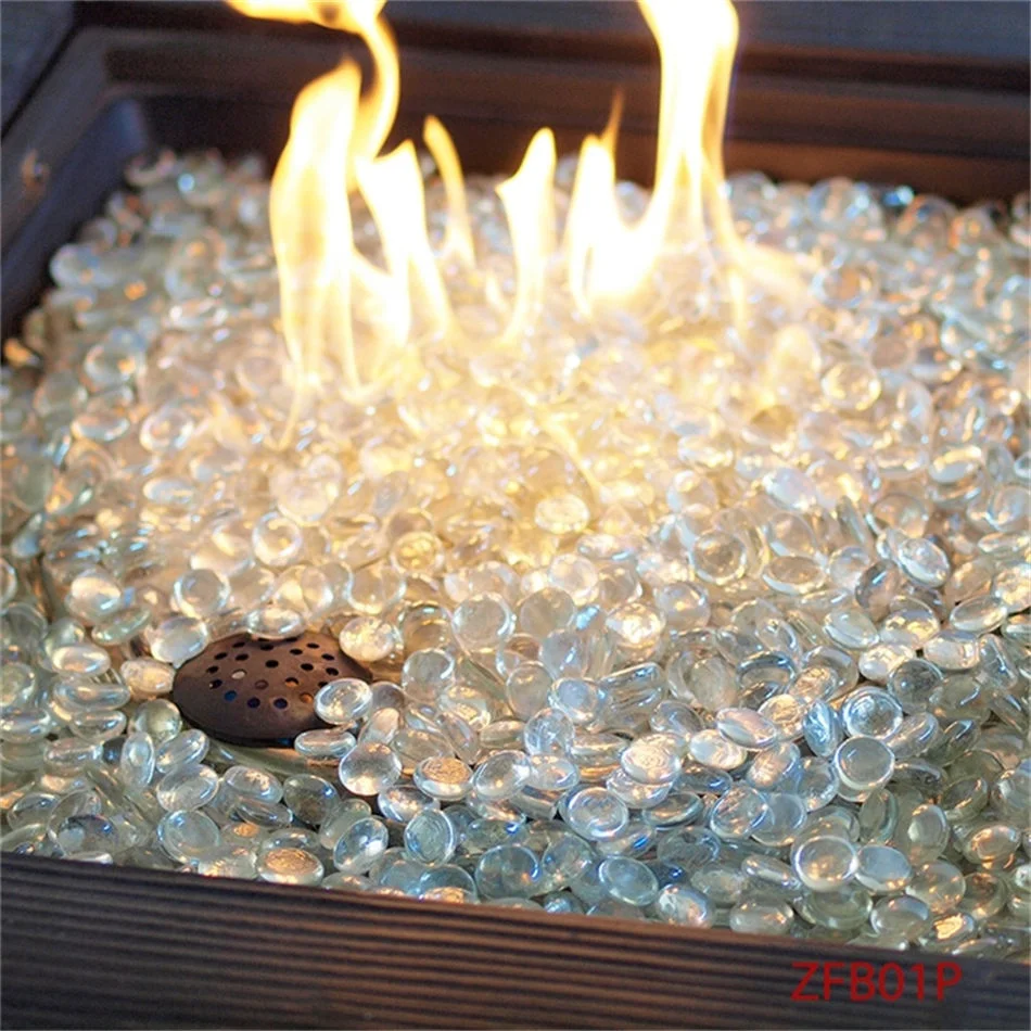 Factory High quality wholesale 1/2' aqua blue pits decorative fire glass beads 17-19mm glass beads