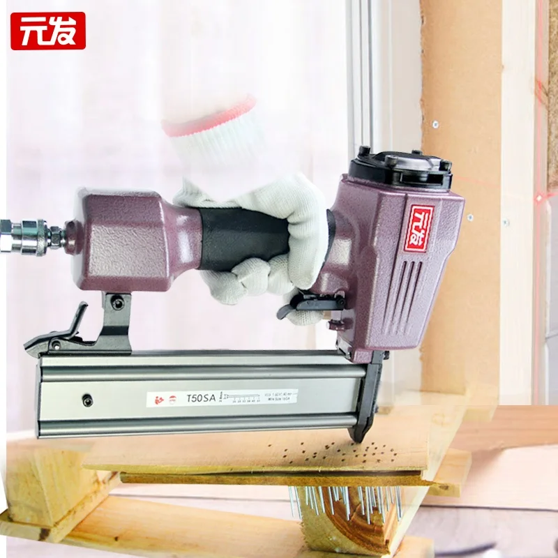 T50SA YANFA brad nailer пневматический пистолет для ногтей для украшения интерьера и изготовления оконных дверей