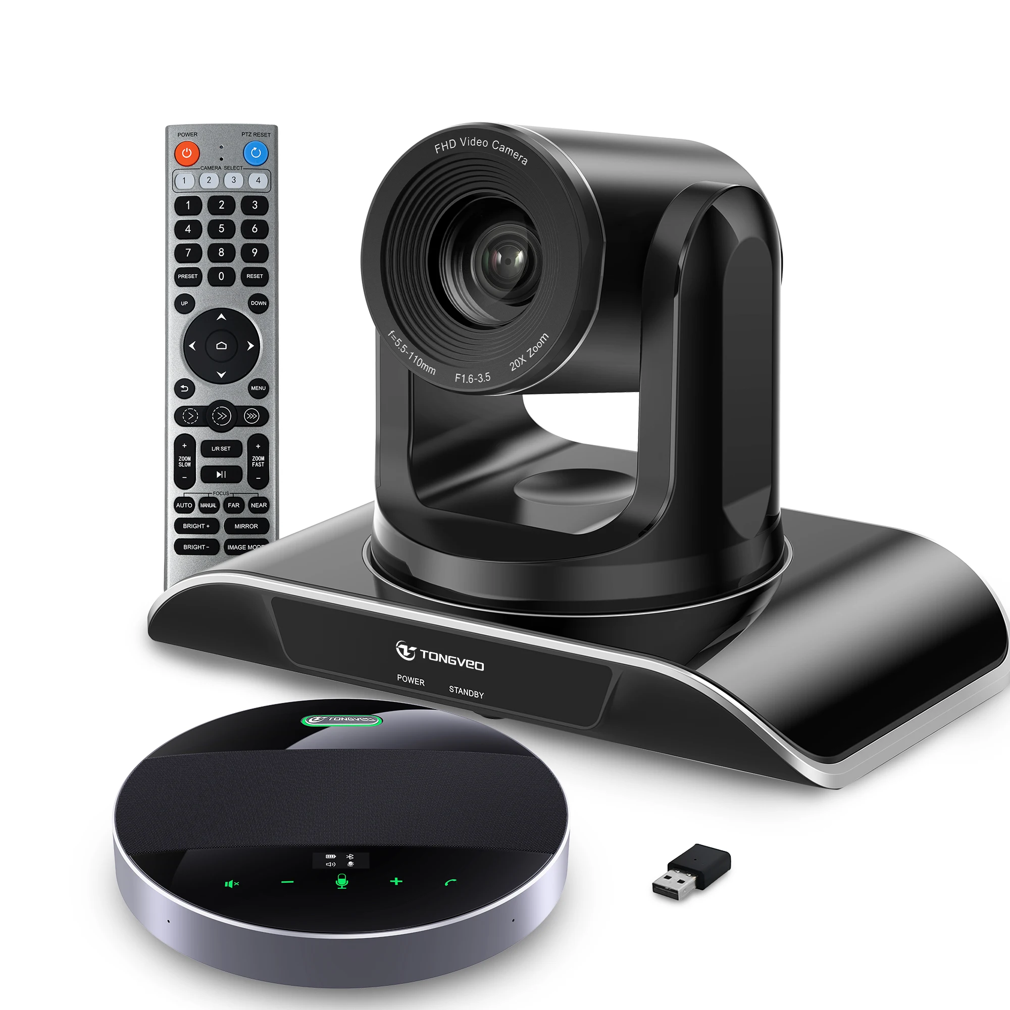 All in One Audio & Video Conference Kits With 20x Zoom PTZ Camera and Blue Tooth Wireless Speakerphone