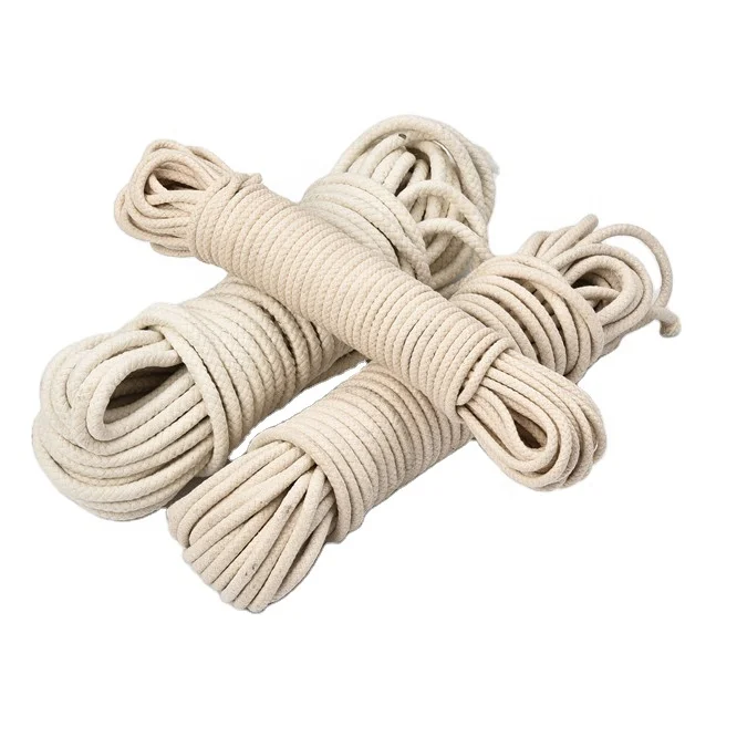 
Factory Supply Cotton Rope 100% Natural Color Cotton Cord Round 15m 30m 50m Cotton Braided Rope 