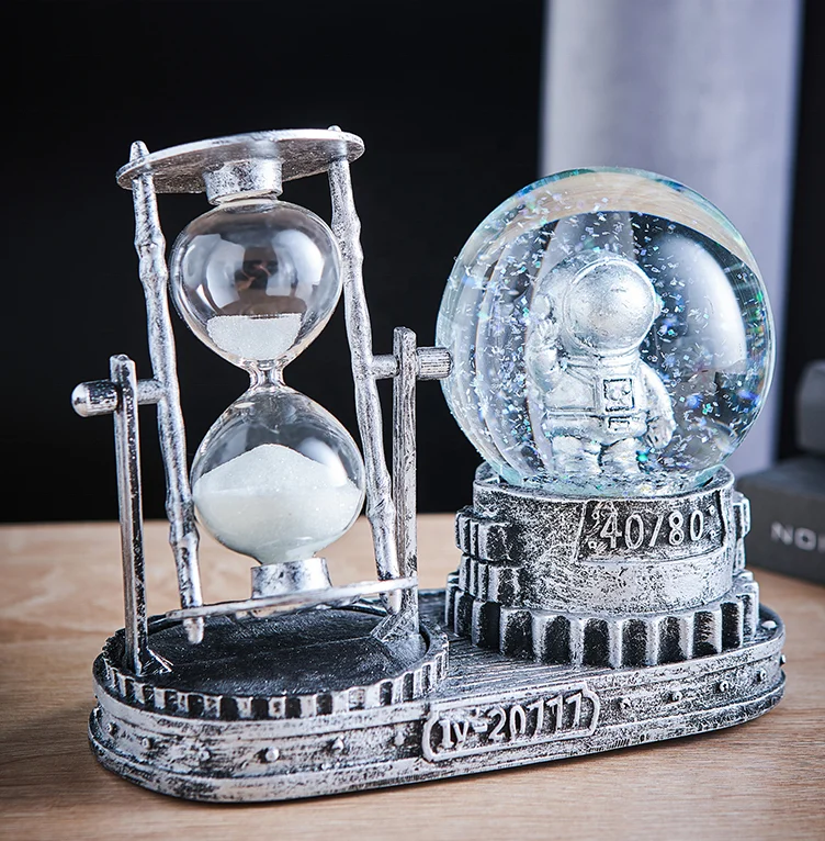 
European style office waiting room furniture with home decoration of astronaut hourglass 