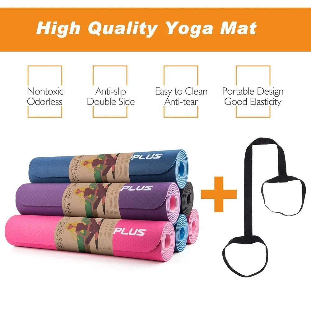 Eco Friendly TPE Workout Mat Exercise Mat Anti-tear Hot Pilates Fitness Yoga Mat in Home Gym
