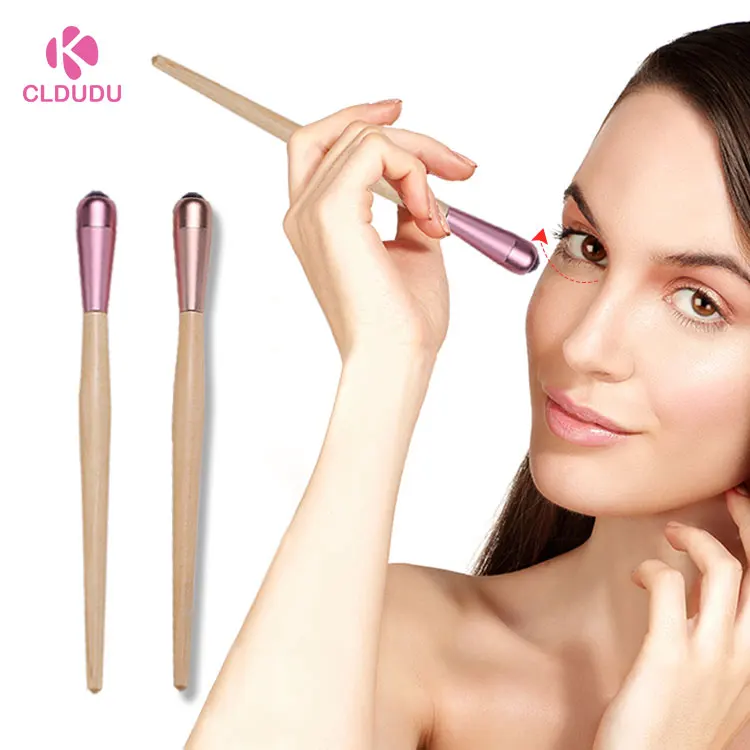 New Design Biodegradable Bamboo Jade Facial Massage Ball Therapy Roller Stick Equipment With Wooden Handke