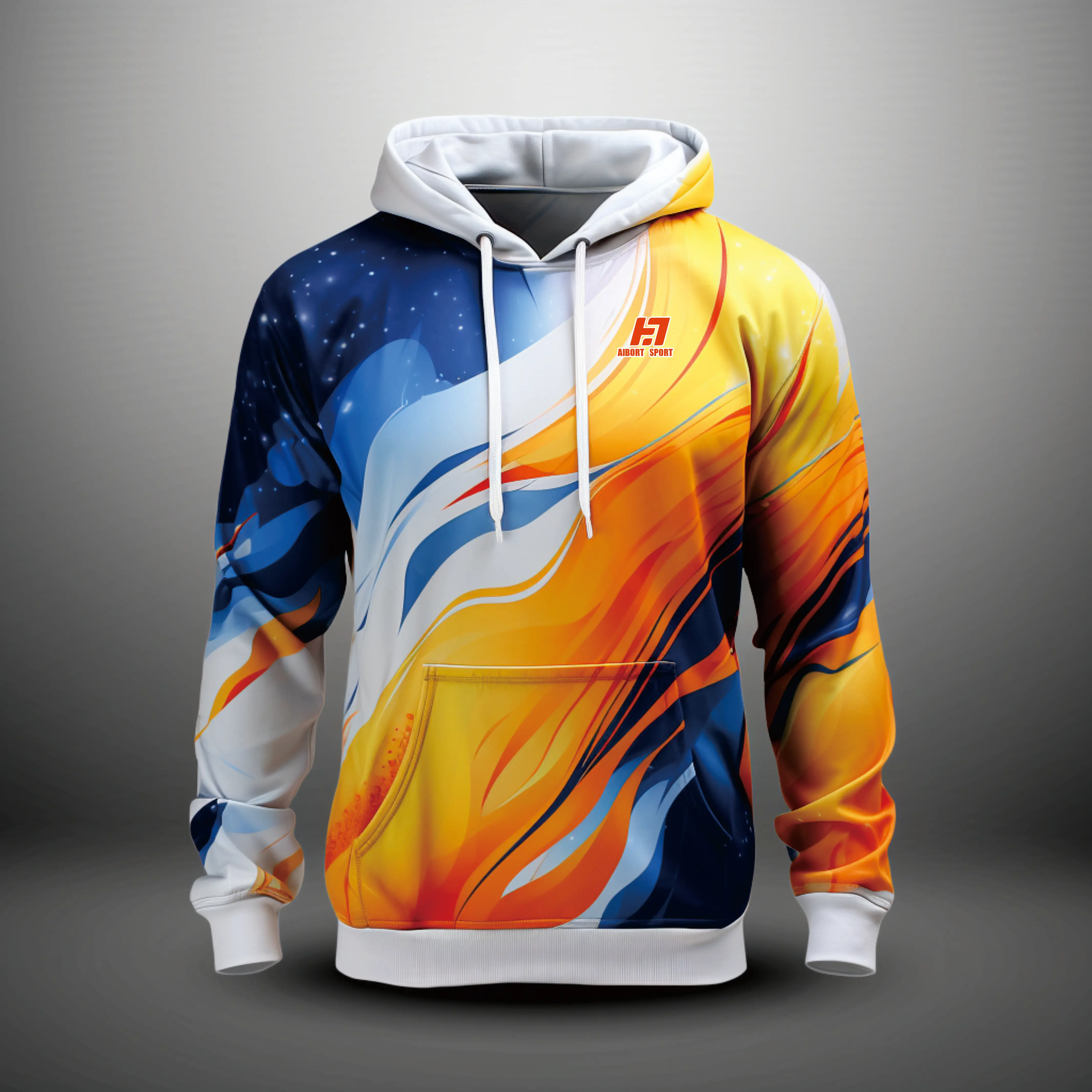 Aibort Wholesale Custom Sublimation Blank Zipper Terry Snap Hoodie Drop Shoulder Black Embroidered Fleece Lined Sweatshirt/