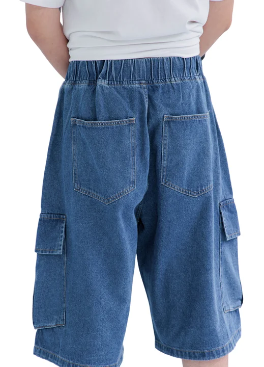 Индивидуальные свободные джинсовые брюки с широкими штанинами до середины талии синие повседневные широкие для продажи