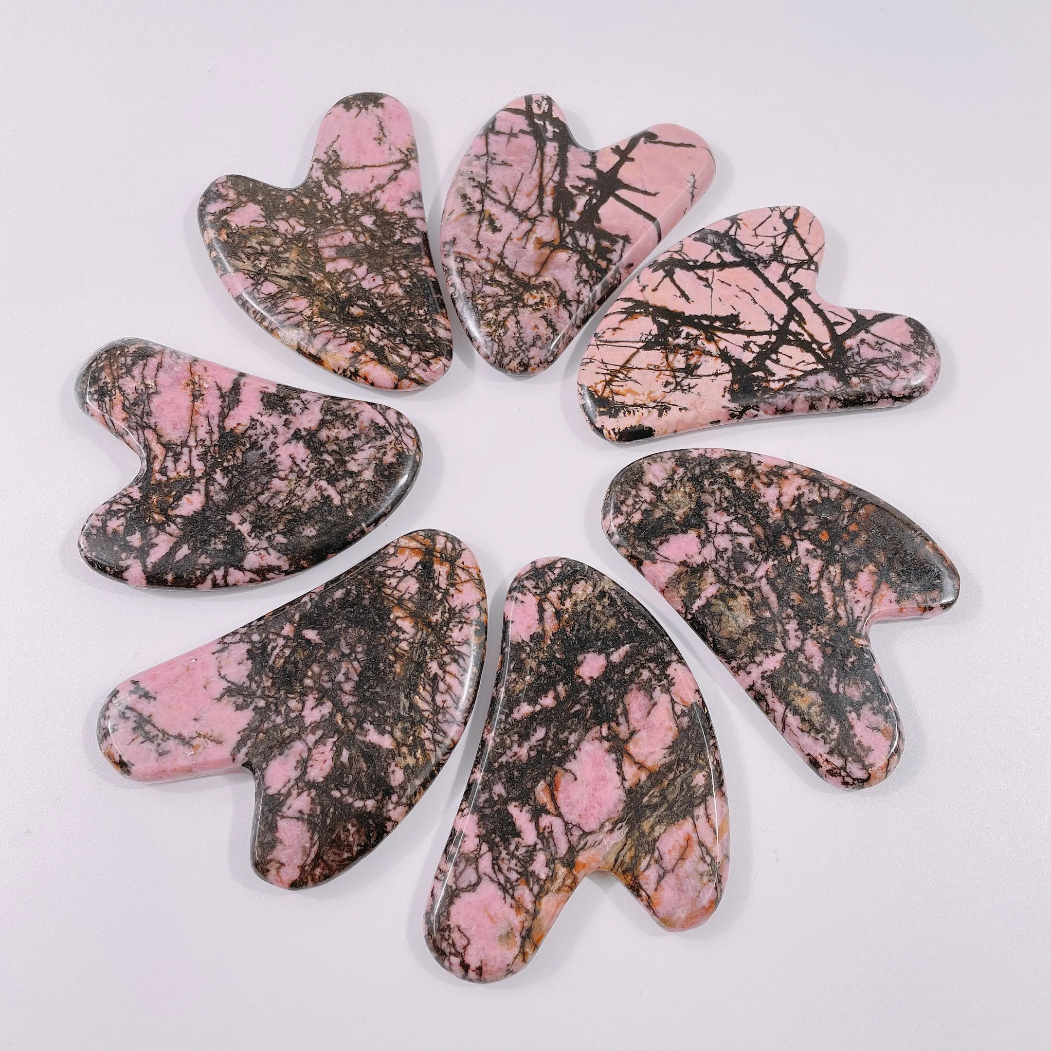 Natural Dalmatian Jasper Body Facial Gua Sha Claw Shape Massage Tools Slimming Board