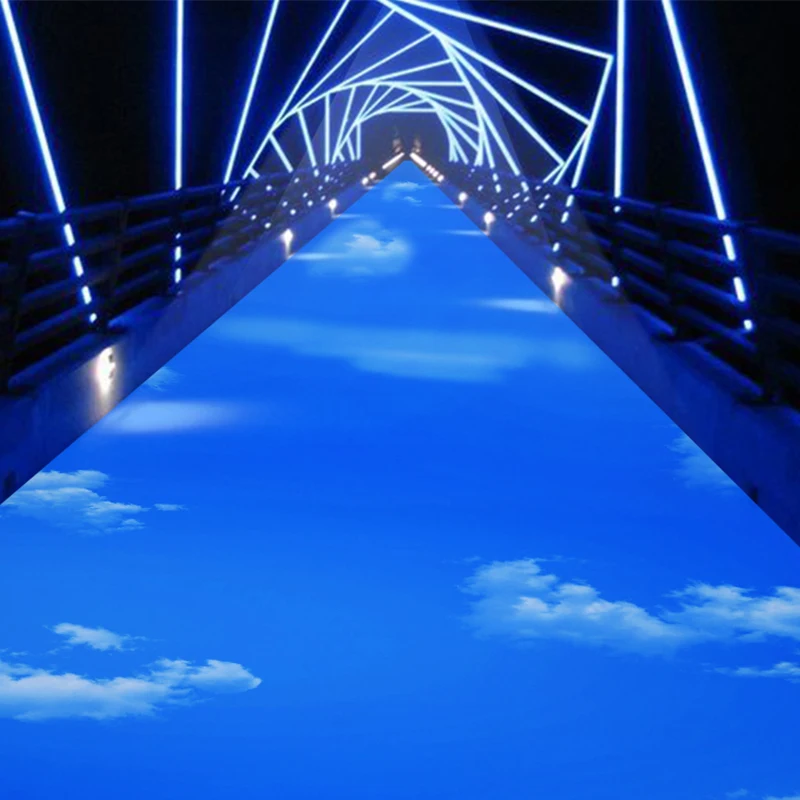 customized indoor real scene simulation 3D sky white cloud realistic effect projector