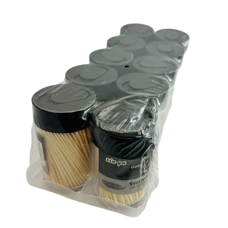 Manufacturer black sliding cover design tooth picks custom Bottle Package Bamboo Toothpicks