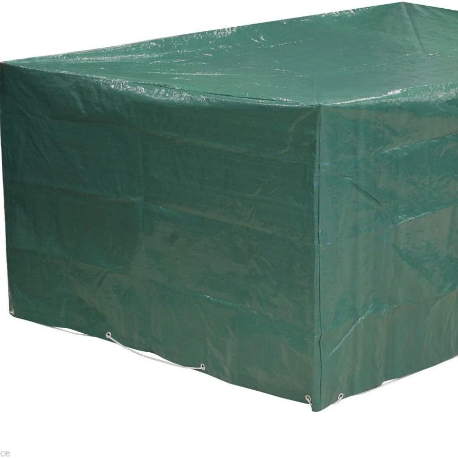 242 x 162 x 100 cm Polyethylene 120gsm  Green Protective Garden Furniture Table Sets Cover