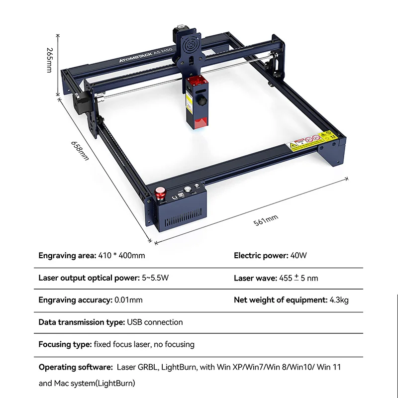 Atomstack A5 M50 CNC Laser Cutting and Engraving Machines Portable Laser Cutting Machine Metal Small Laser Engraving
