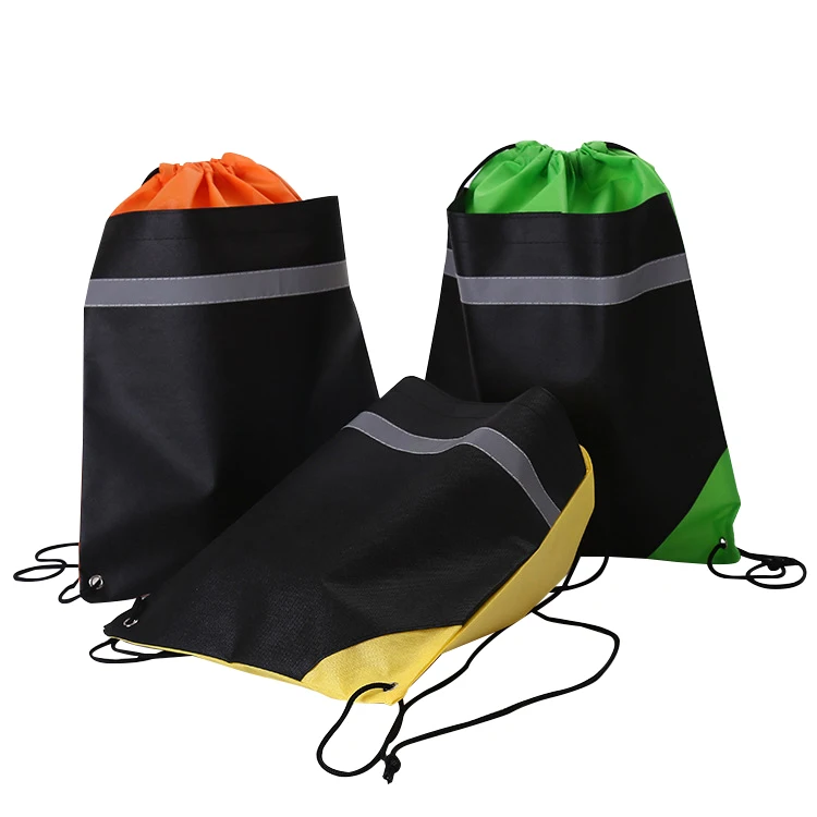 Оптовая продажа, индивидуальный рекламный многоразовый перерабатываемый нетканый мешок на шнурке
