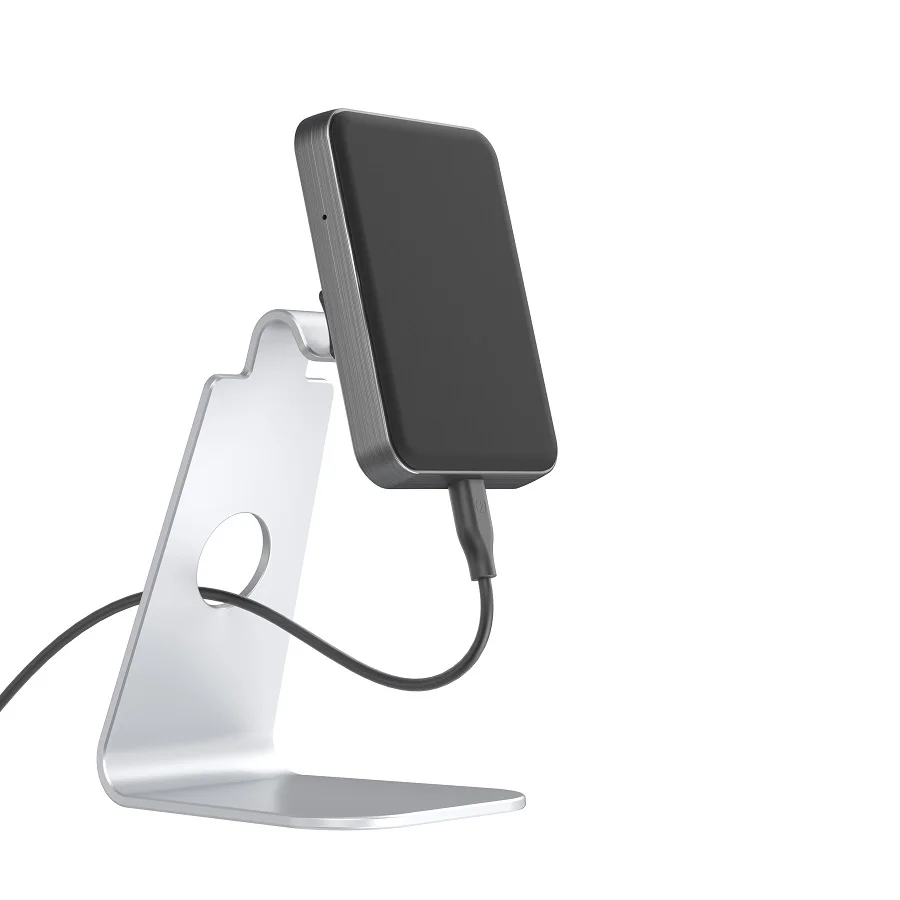 
Qi Wireless Charger with aluminum stand holder, 15W Magnetic Wireless Charger Desktop Mount 