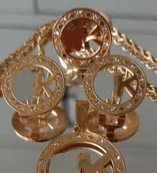 Stainless Steel Carved Vacuum Plated Brand Diamond Sets Including Necklaces, Rings, Earrings And Bracelets