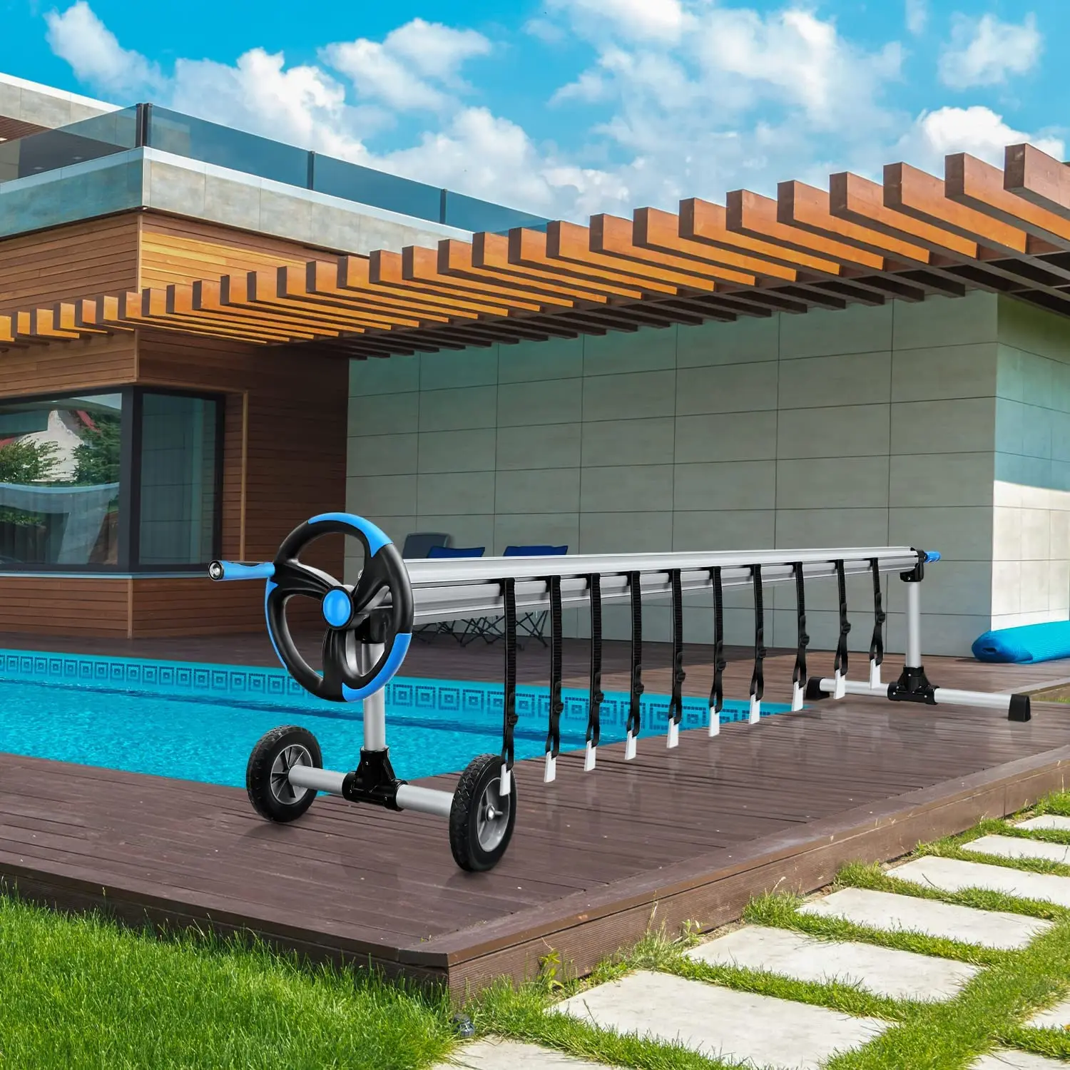 Above Ground Stainless Steel Swimming Pool Reel Pool Cover Roller